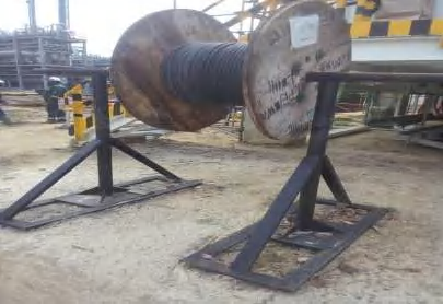 Bulk cable materials staged on site for procurement
