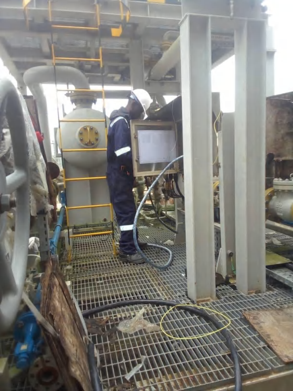 Engineer reviewing facility instrumentation
